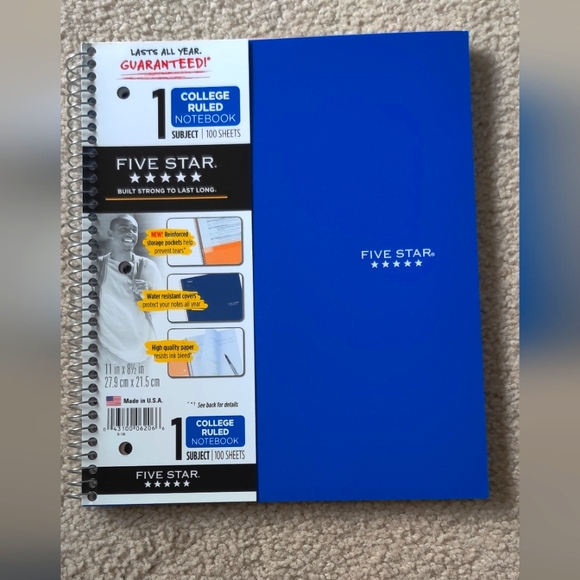 College Ruled Notebooks, 1 Subject 100 Sheets Bundle of 3 New Notebooks - Picture 3 of 6